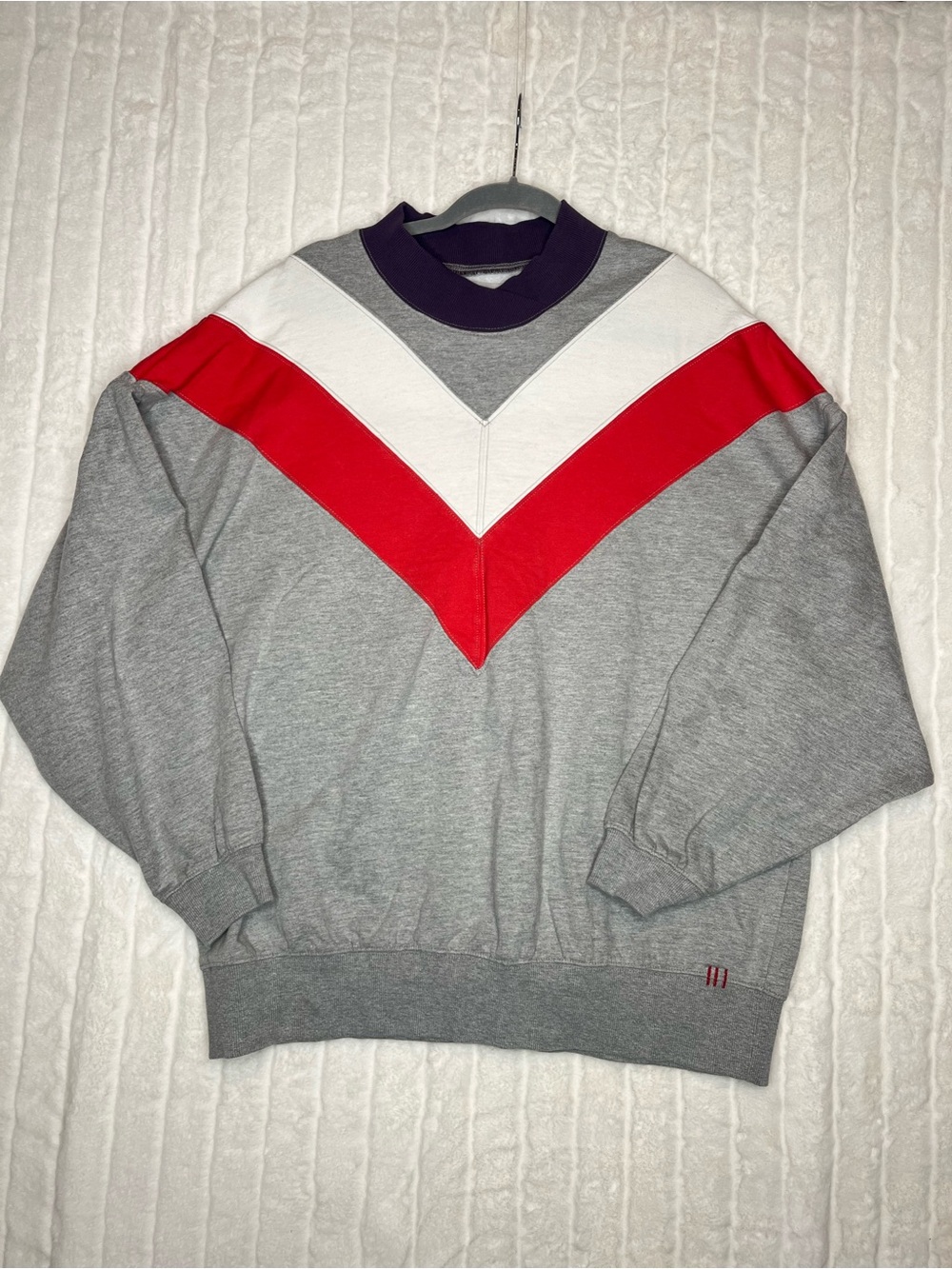BDG Urban Outfitters Vintage Style Chevron Colorblock Mock Neck Sweatshirt Med